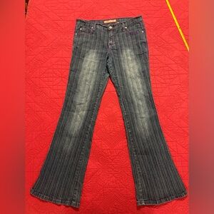 Vanilla Star Flare Jeans With Purple Stitch